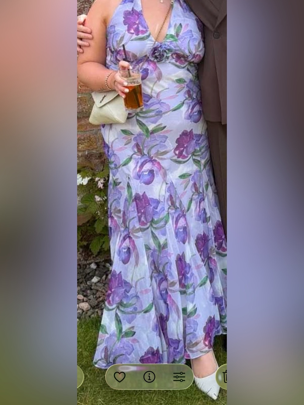 Astr Lavender Floral Halter Midi Dress - Picture 5 of 5
